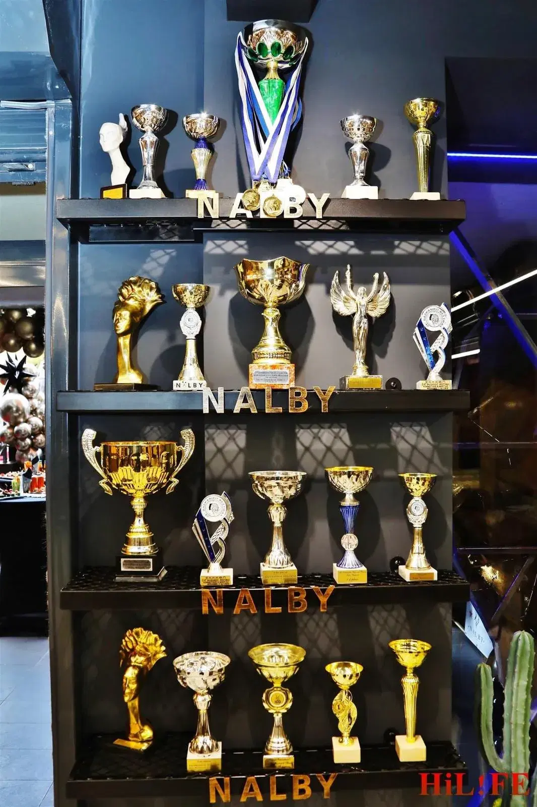 Полица с купите и отличията на Nalby
